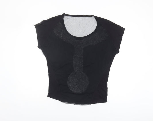 Diesel Women's Black Graphic T-Shirt Medium