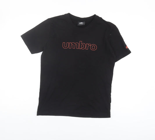 Umbro Unisex Black T-Shirt, Small, Casual Fit