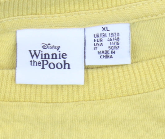 Disney Women's Yellow XL Winnie the Pooh T-Shirt
