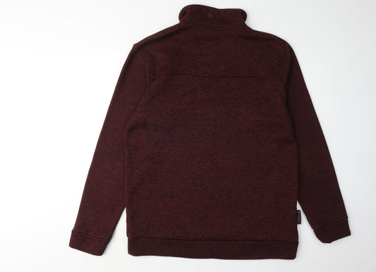 Mountain Warehouse Men's Red Mock Neck Fleece Sweatshirt L