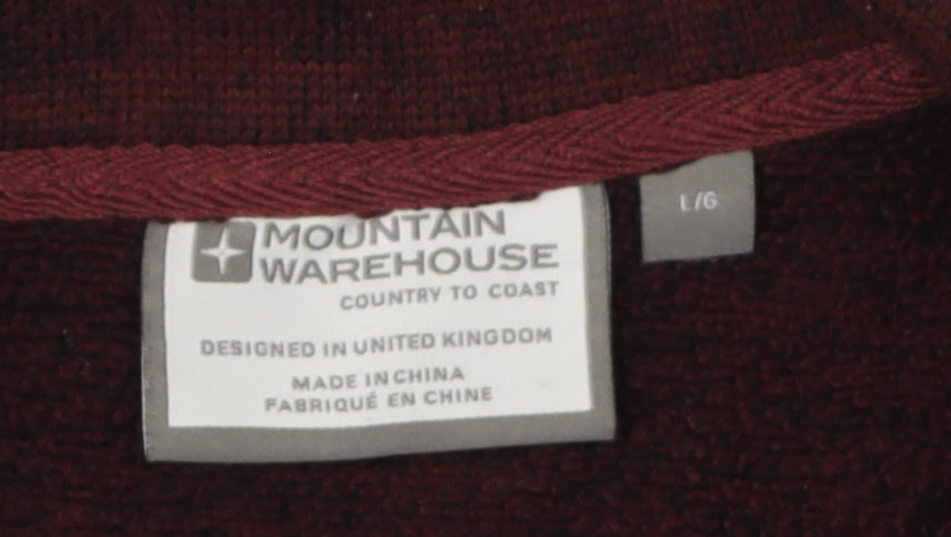Mountain Warehouse Men's Red Mock Neck Fleece Sweatshirt L
