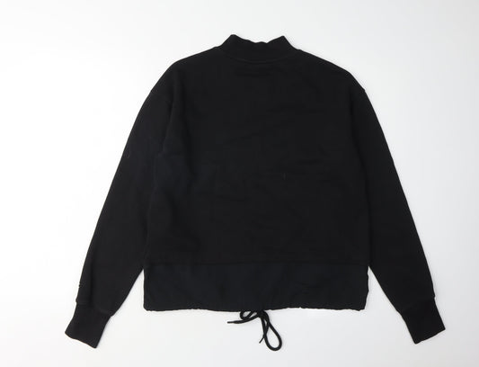 Champion Unisex Black Sweatshirt M, Mock Neck, Logo