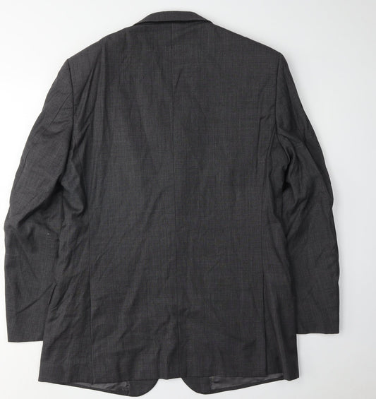 T.M. Lewin Men's Grey Plaid Suit Jacket Size 41R