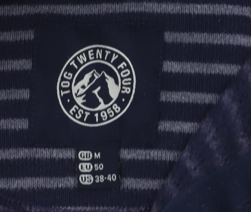 TOG TWENTY FOUR Men's Blue Striped Pullover Sweatshirt M
