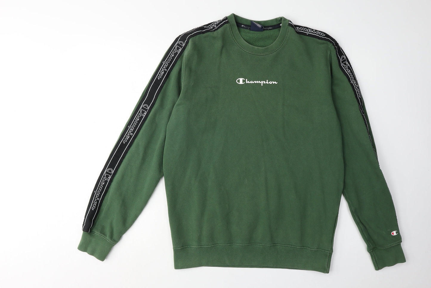 Champion Men's Green Pullover Logo Sweatshirt, Size L