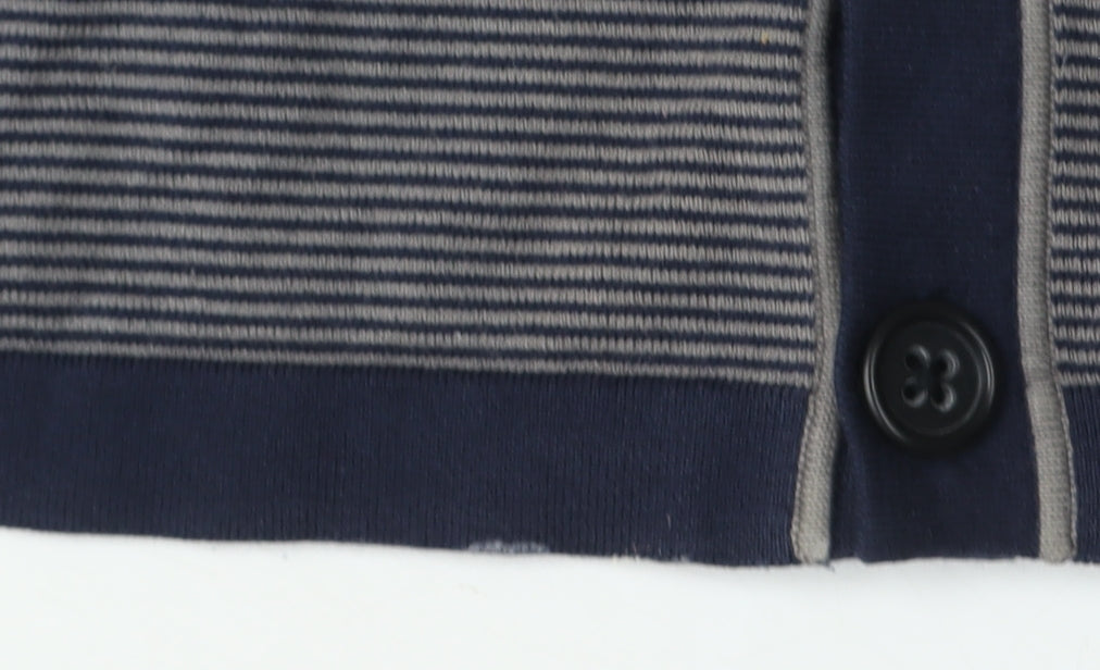 Banana Republic Men's Blue Striped Cardigan Size L