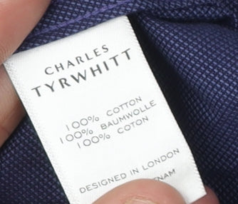 Charles Tyrwhitt Men's Blue Extra-Slim Fit Dress Shirt