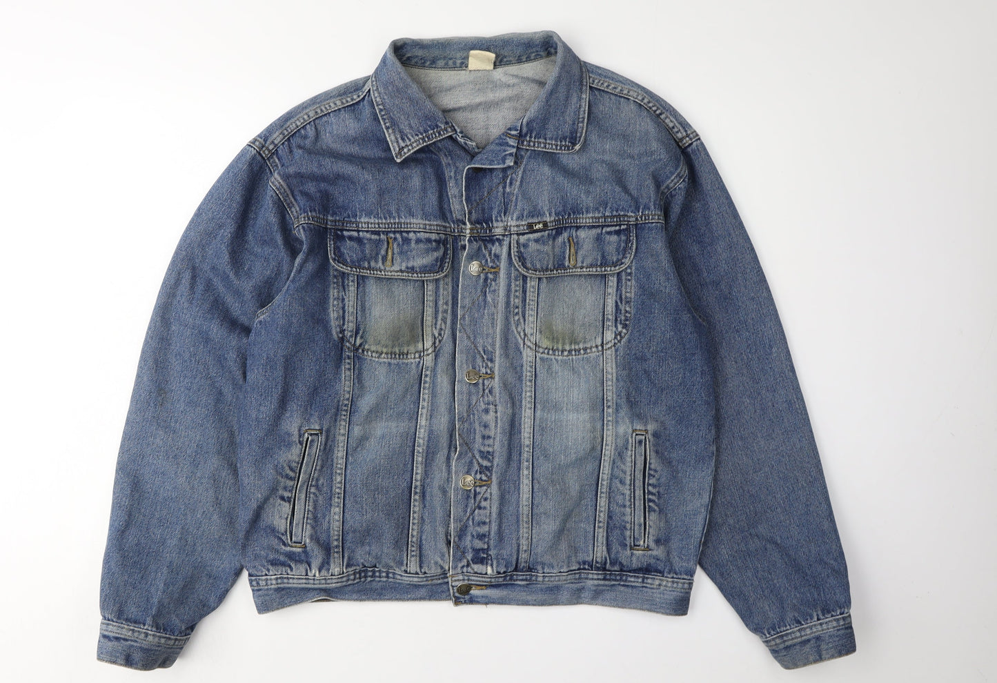 Lee Men's Blue Denim Jacket Size L - Stylish Casual Wear