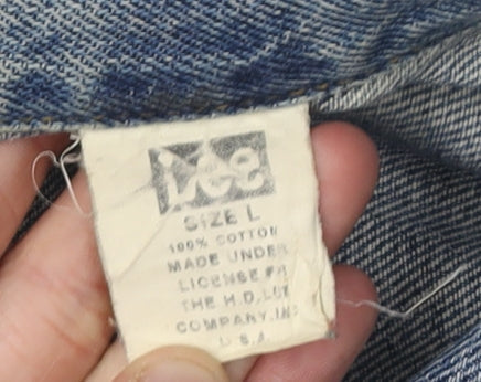 Lee Men's Blue Denim Jacket Size L - Stylish Casual Wear