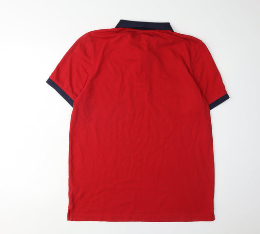 Canterbury Men's Red Rugby Polo L