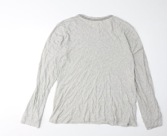 DKNY Men's Grey Graphic Long Sleeve T-Shirt