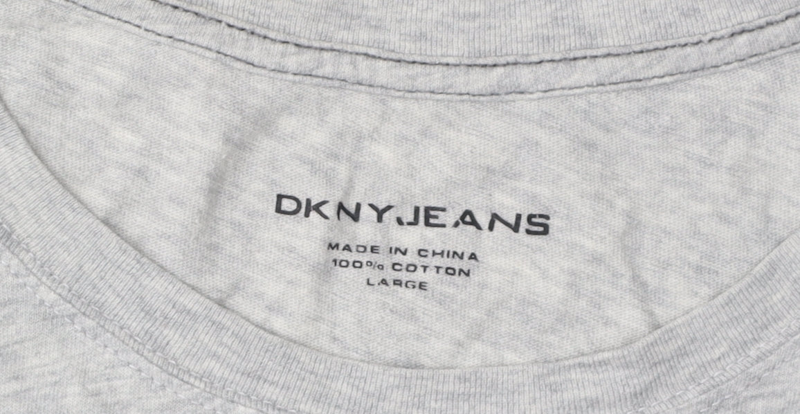 DKNY Men's Grey Graphic Long Sleeve T-Shirt