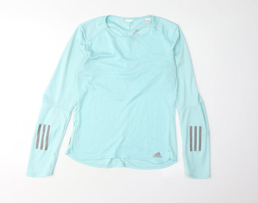 Adidas Women's Blue Long Sleeve Athletic Top Size S