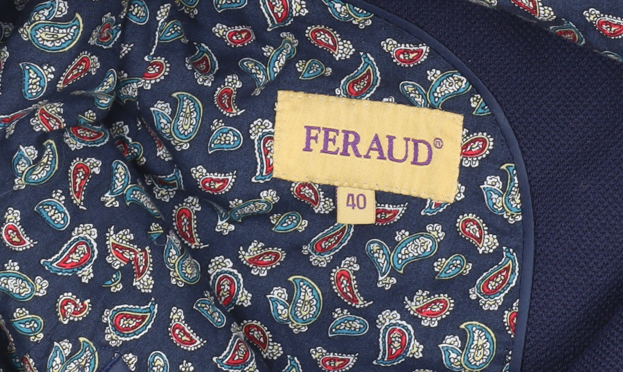 FERAUD Men's Blue Blazer, Size 40, Casual Jacket