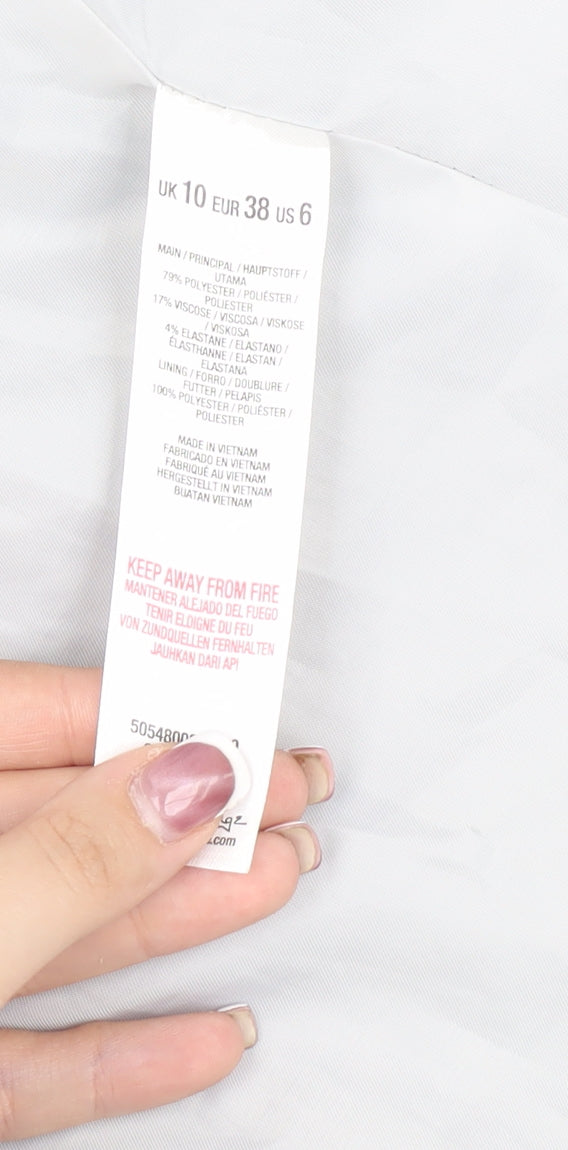 Brand and care label for Miss Selfridge Women's Grey Blazer, size 10