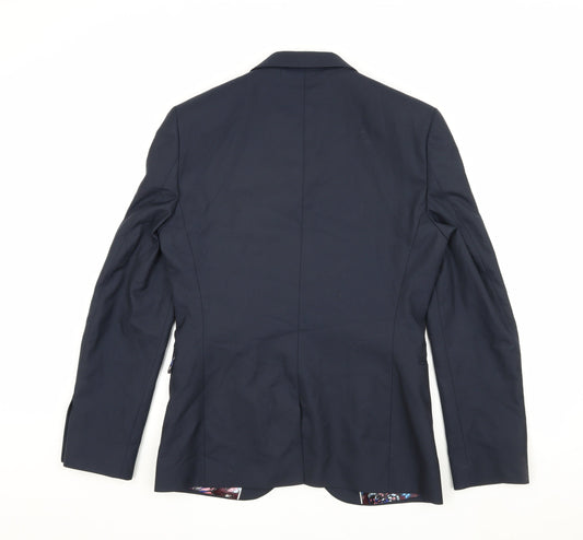 Next Men's Blue Single-Breasted Blazer 38R