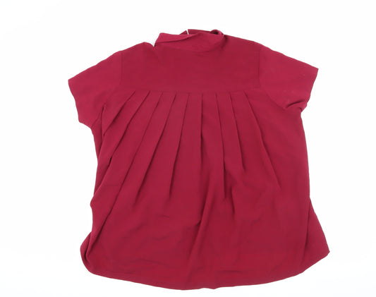 French Connection Women's Red Collared Blouse L