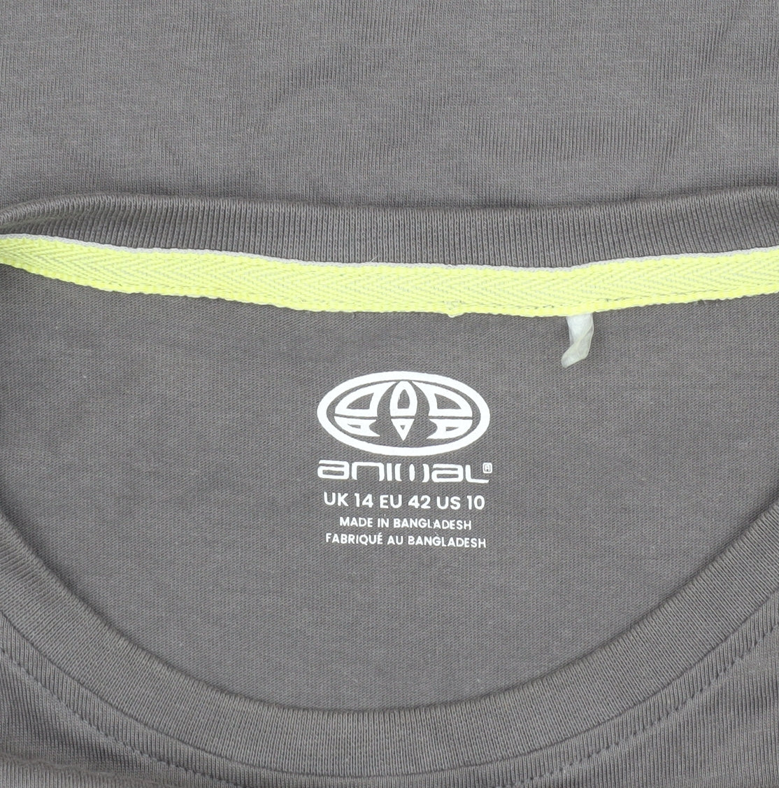 Animal Unisex Grey T-Shirt Size 14 Long Sleeve