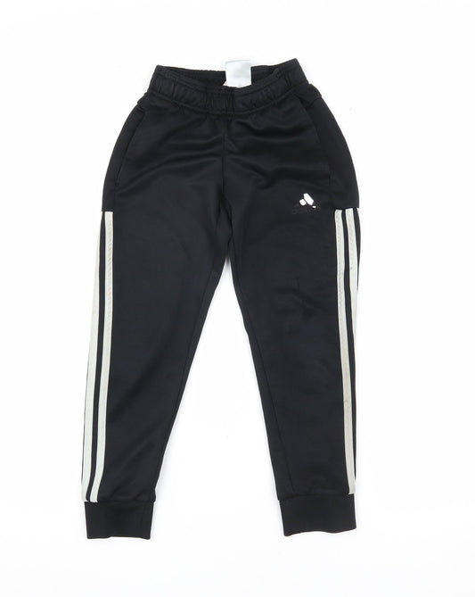 Adidas Boys Black Jogger Trousers 7-8 Years