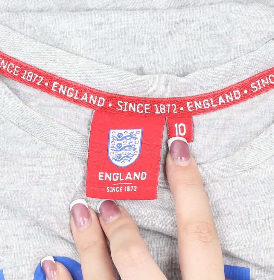 England Grey Unisex T-Shirt, Size 10, Sporty Casual Wear