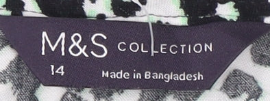 Marks and Spencer Women's Black Animal Print Dress Size 14