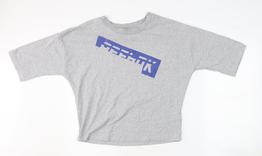 Reebok Grey Unisex T-Shirt, Size S, Casual Style