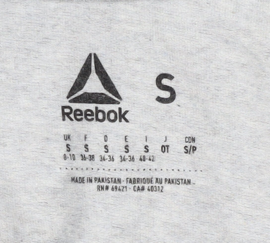 Reebok Grey Unisex T-Shirt, Size S, Casual Style