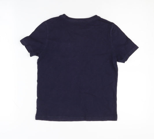 GAP Kids Boys Blue Cotton T-Shirt 6-7 Years Short Sleeve Casual