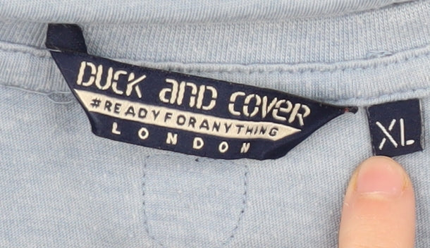 Duck and Cover Men's Blue XL Crew Neck T-Shirt
