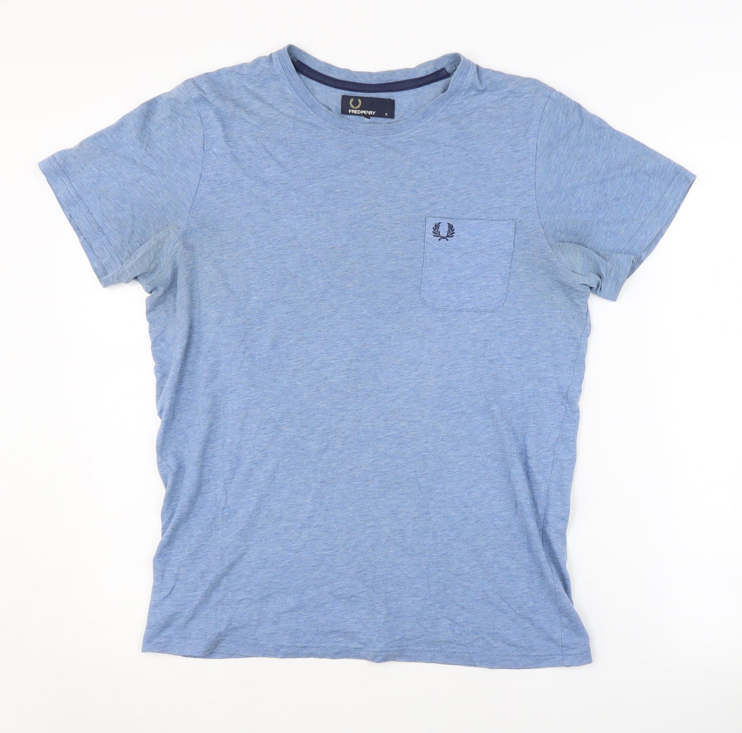 Fred Perry Men's Blue S Crew Neck T-Shirt with Logo