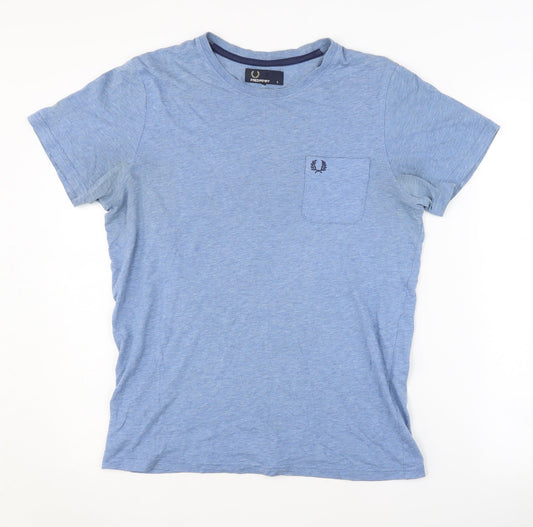 Fred Perry Men's Blue S Crew Neck T-Shirt with Logo