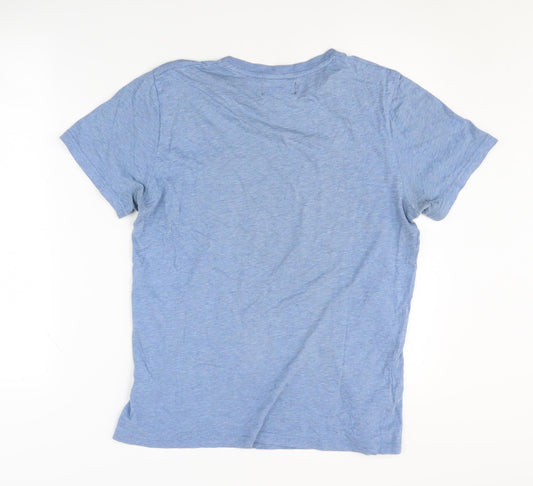 Fred Perry Men's Blue S Crew Neck T-Shirt with Logo