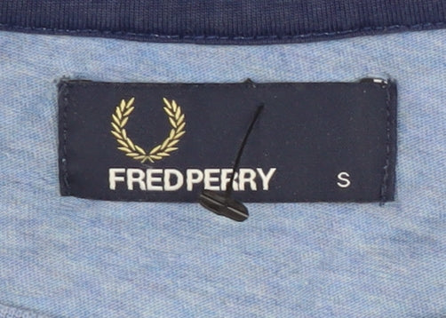 Fred Perry Men's Blue S Crew Neck T-Shirt with Logo