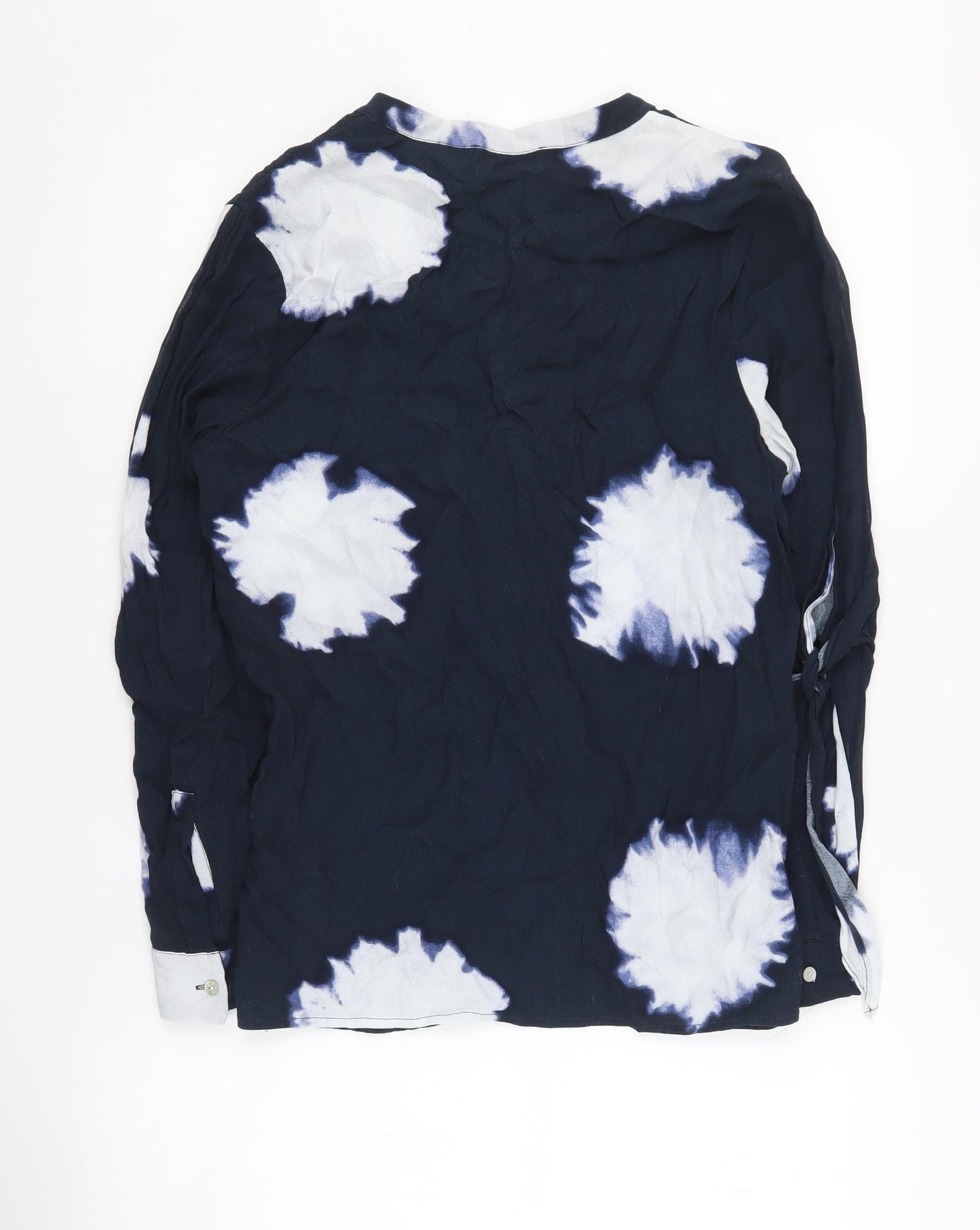 Mint Velvet Women's Blue Tie-Dye Long Sleeve Blouse