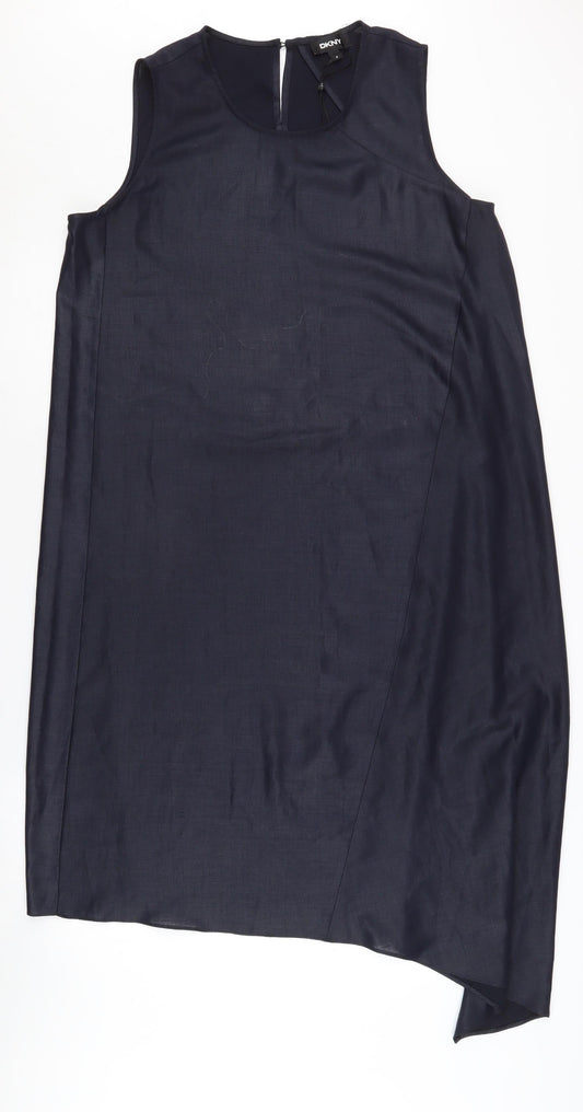 DKNY Women's Black Asymmetric Shift Dress S