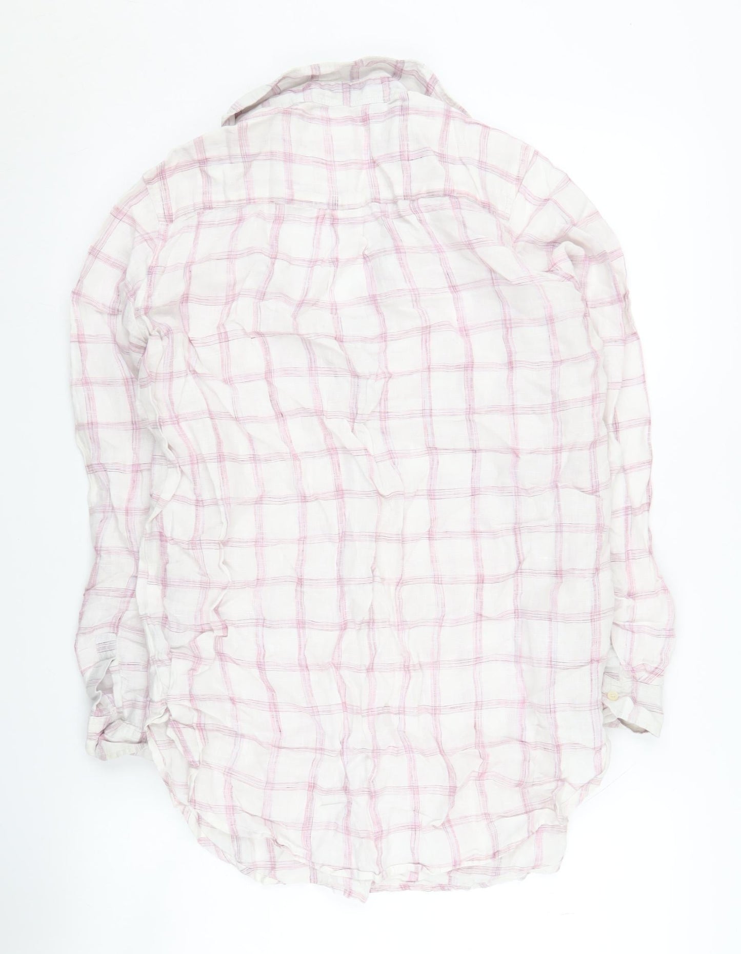 GAP Women’s Pink Check Linen Blouse - XS, Casual