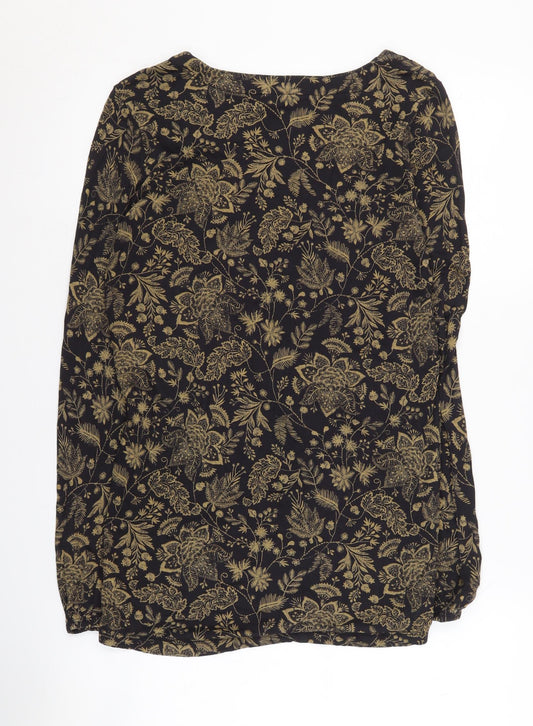 Fat Face Women’s Black Floral Blouse Size 8