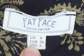 Fat Face Women’s Black Floral Blouse Size 8