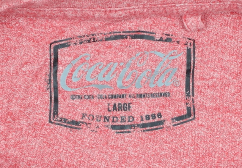 Coca-Cola Men's Red Large T-Shirt, Graphic Print, Casual