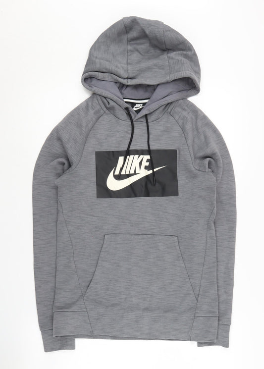 Unisex Adults UK XS Regular Nike Grey Pullover Hoodie