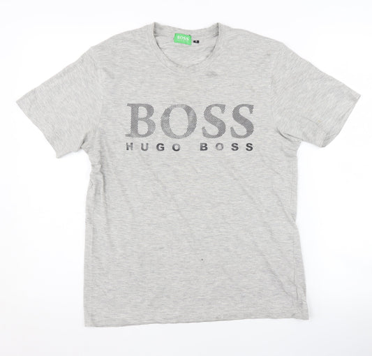 Hugo Boss Men's Grey Logo T-Shirt, Size S