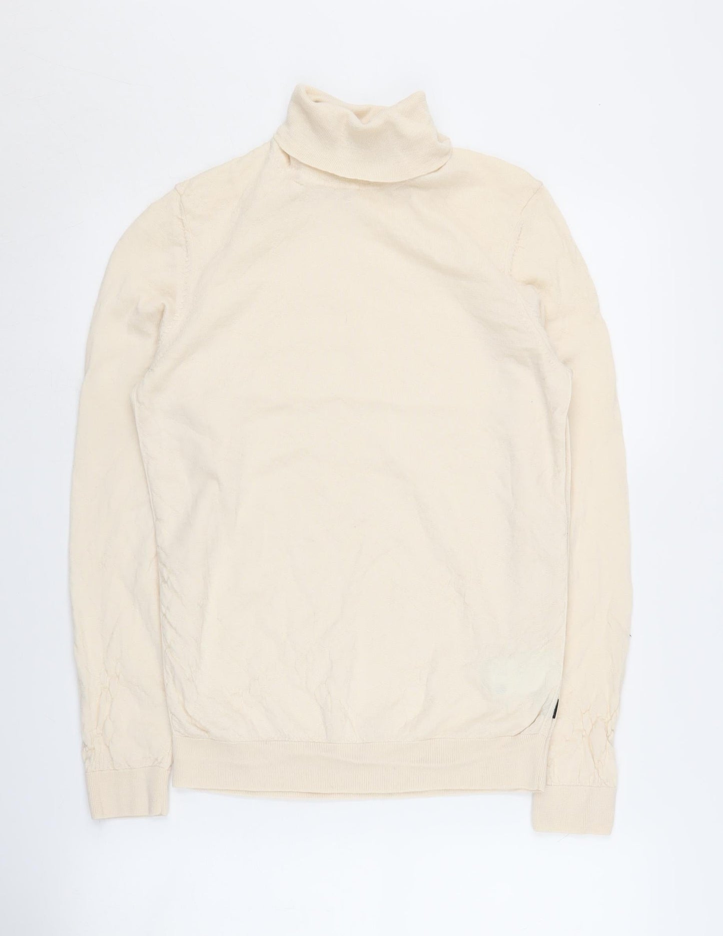 Hugo Boss Women’s Ivory Roll Neck Wool Jumper L