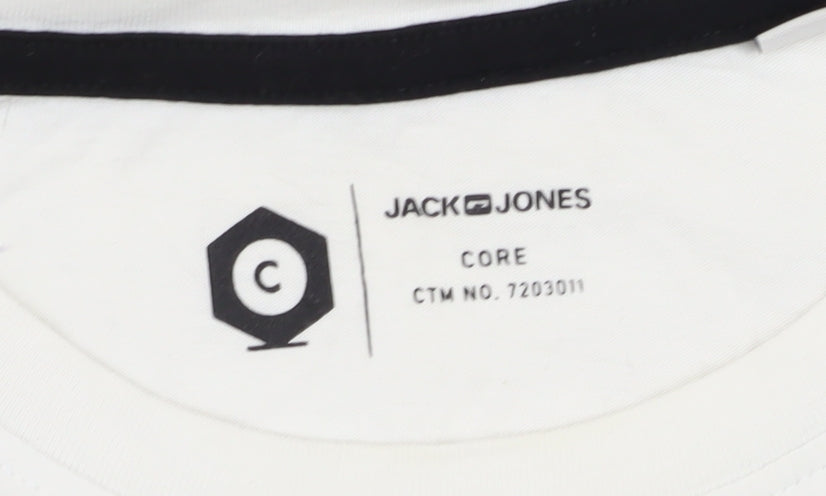 Jack & Jones Men's Colourblock T-Shirt, Medium, White/Black