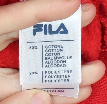 Fila Red Men's Pullover Hoodie - Size S