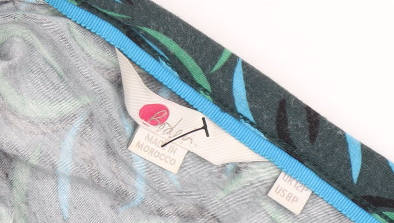 Boden Women's Green Blue Wrap Dress Size 12 Geometric