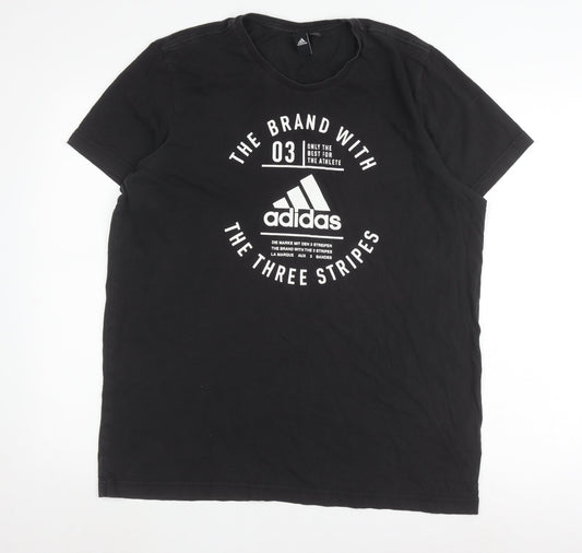 Mens UK Size M adidas Black Cotton T-Shirt