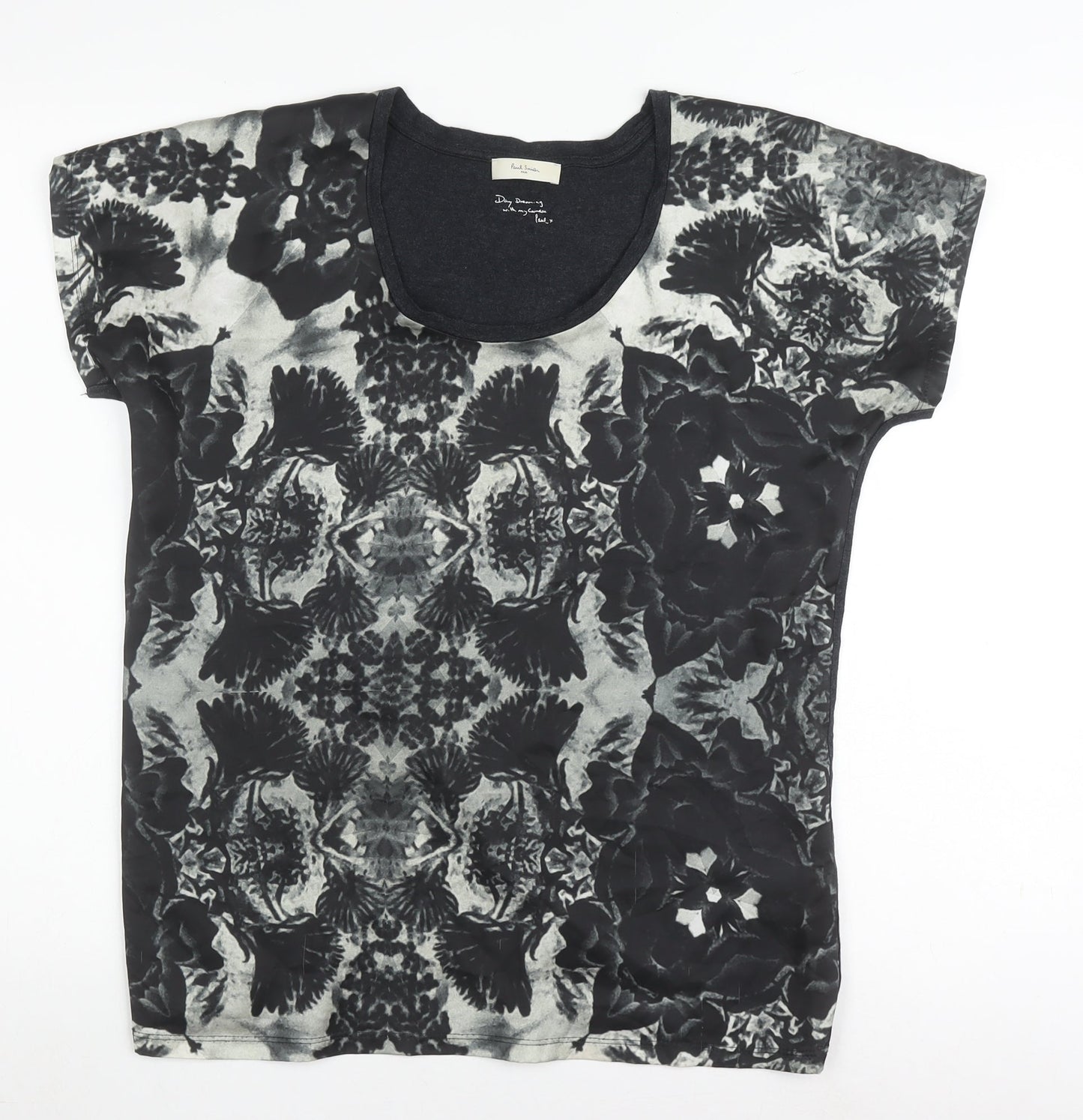 Paul Smith Women's Black Floral Jersey T-Shirt L