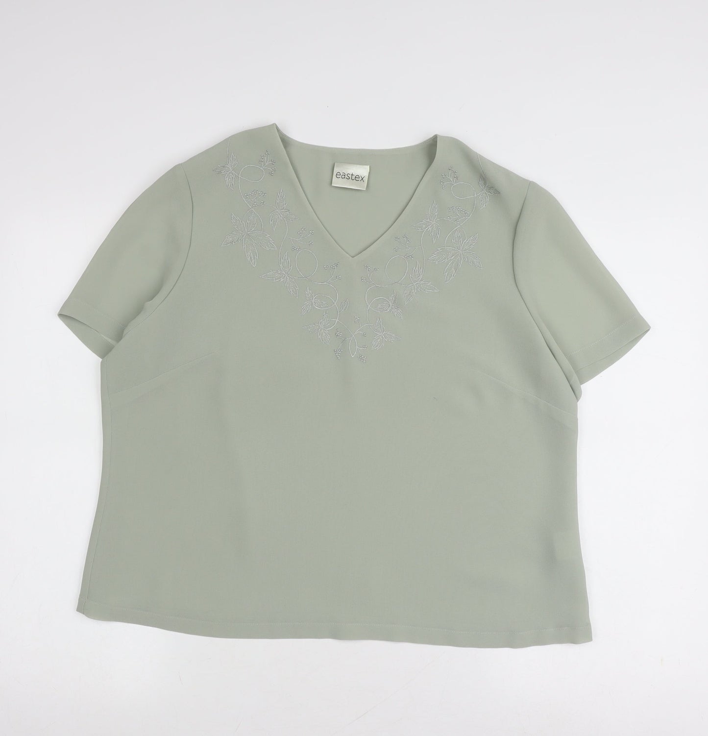 Eastex Women's Green Embroidered Blouse Size 16