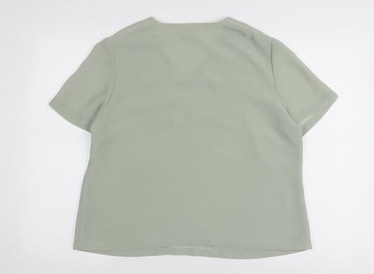 Eastex Women's Green Embroidered Blouse Size 16