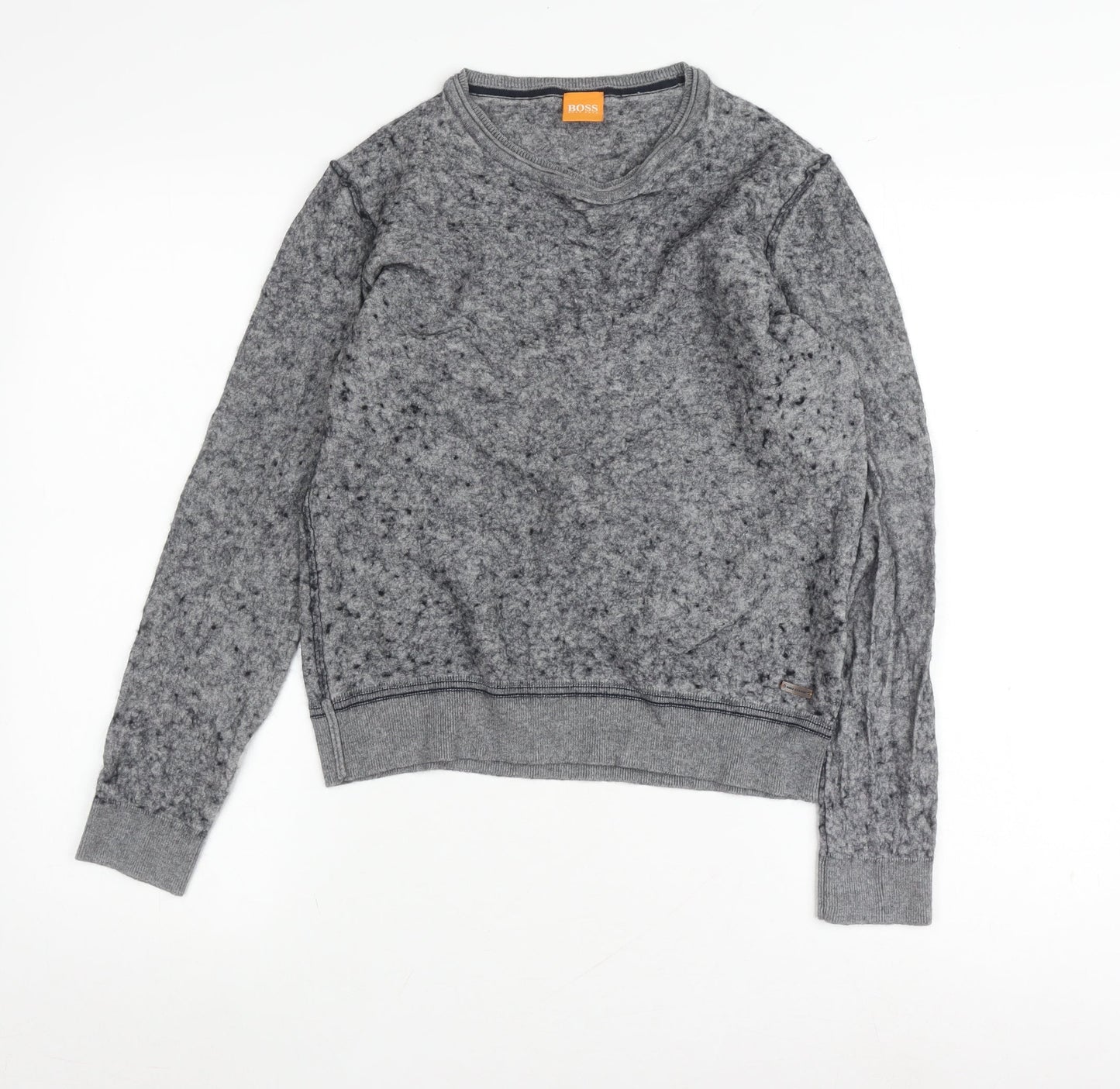 Hugo Boss Grey Pullover Jumper, Unisex L, Crew Neck